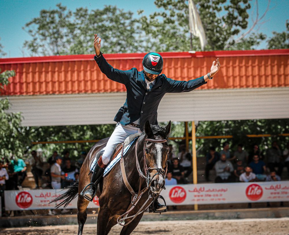 Horse jumping champion