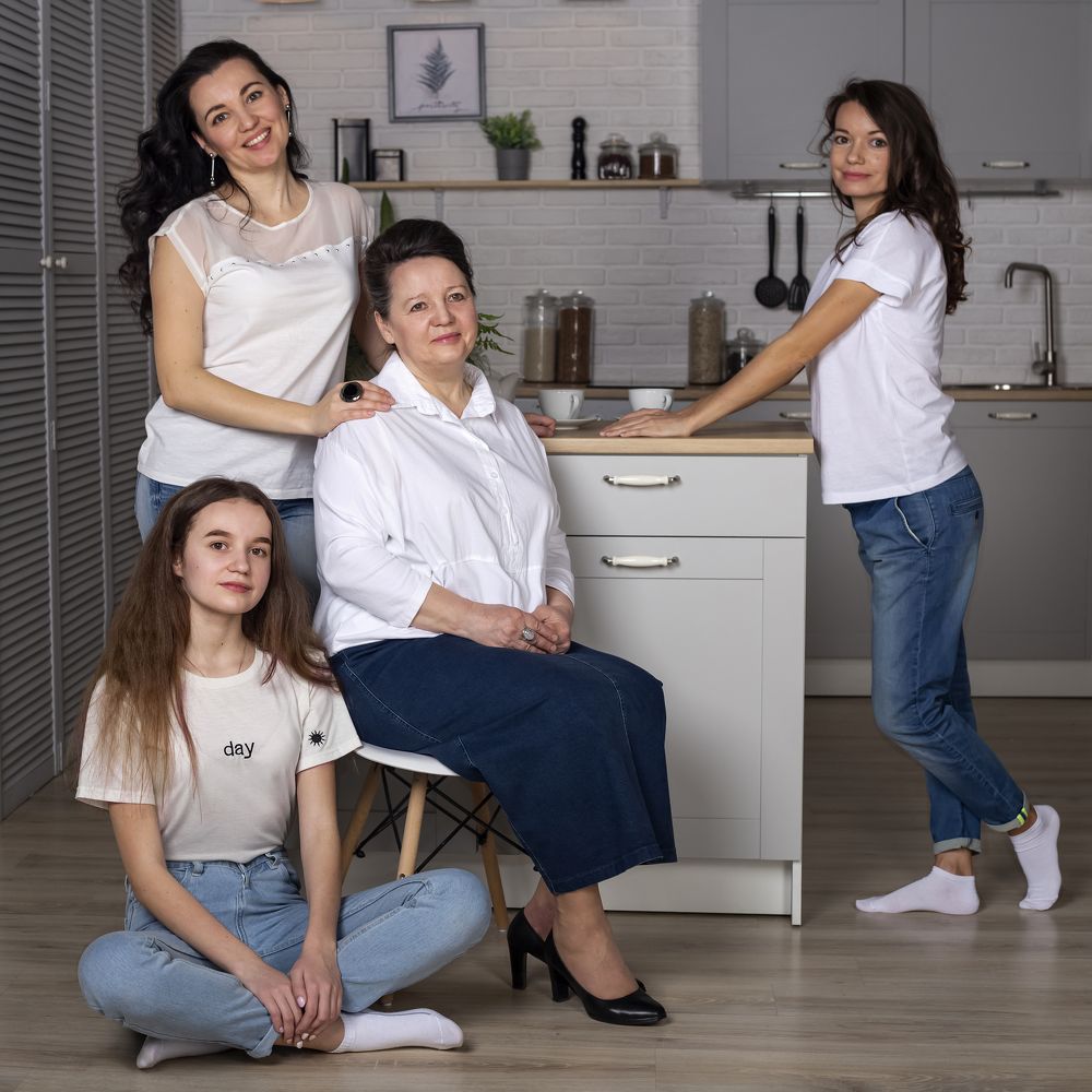 Three generations of girls