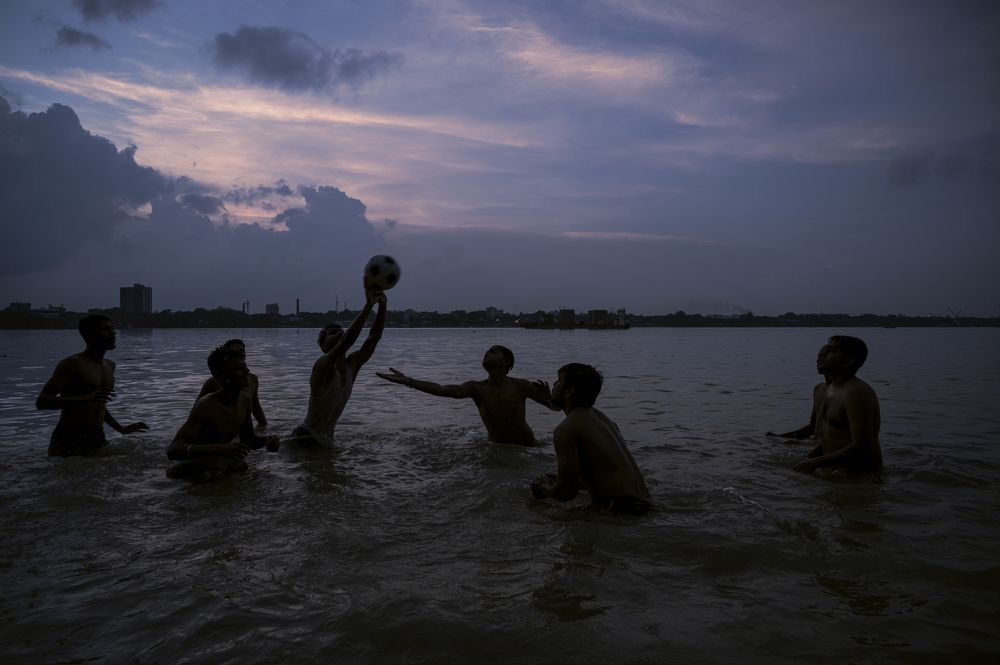 Boys playing handball