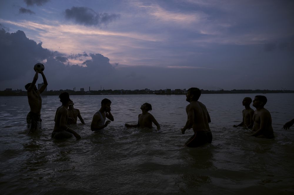 Boys playing handball