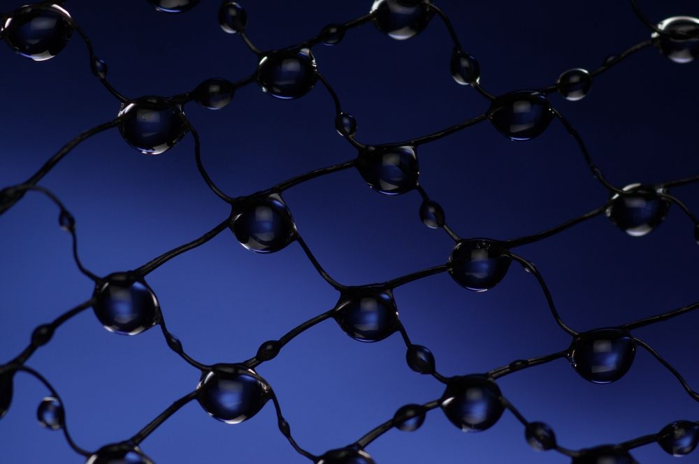 Капли на сетке