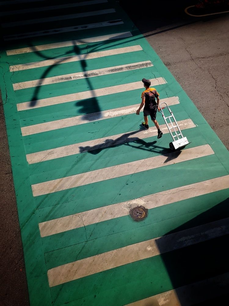 Green zebra crossing