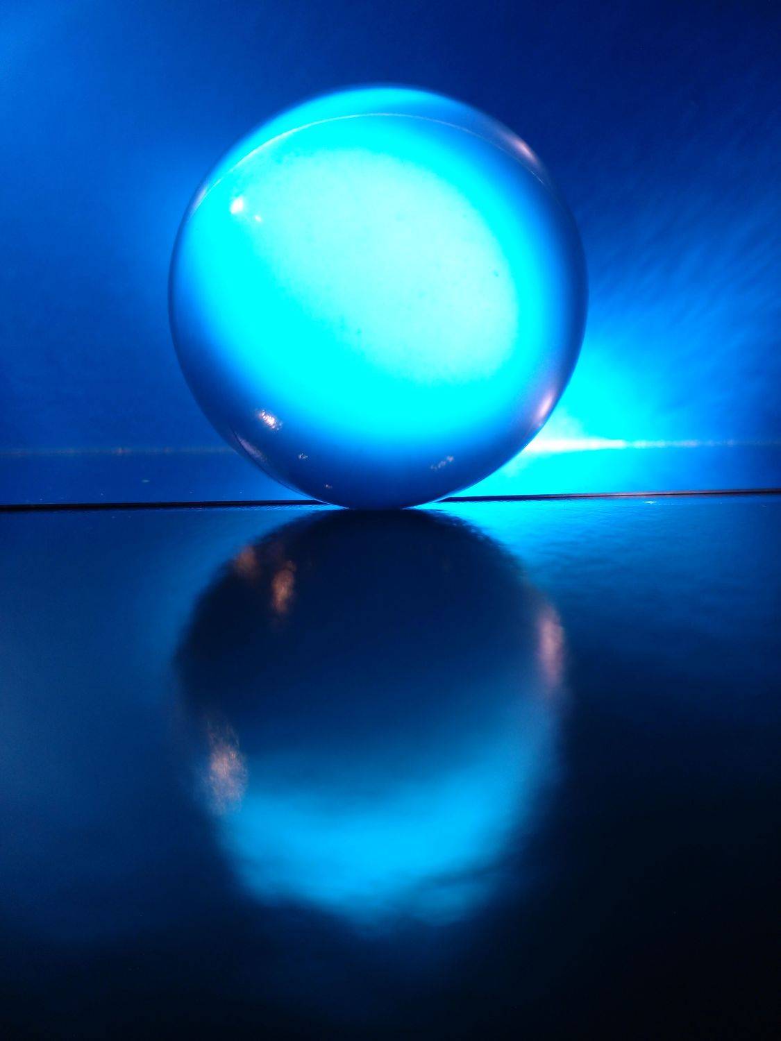 Blue Sphere in Reflection.