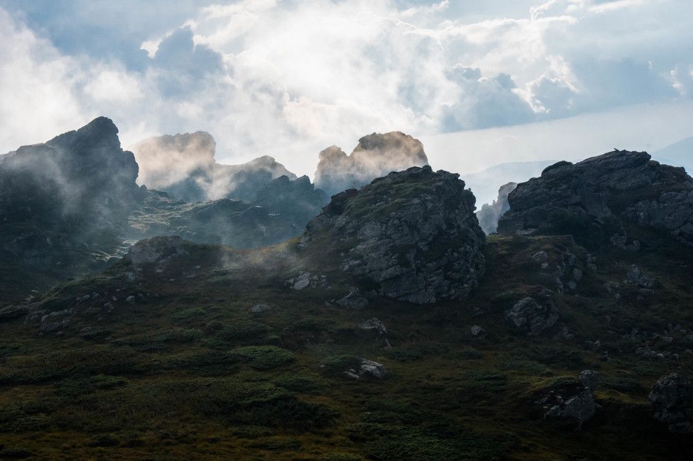 Foggy mountain morning