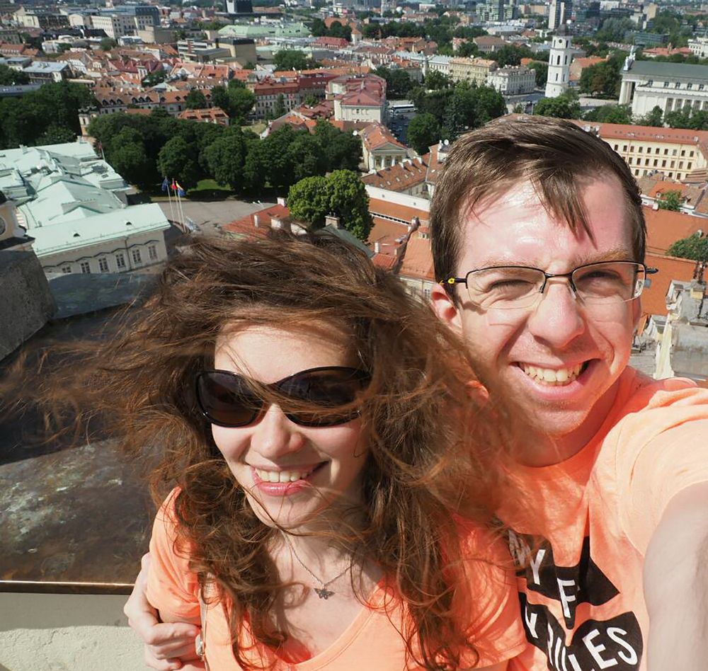 Happy couple in Vilnius