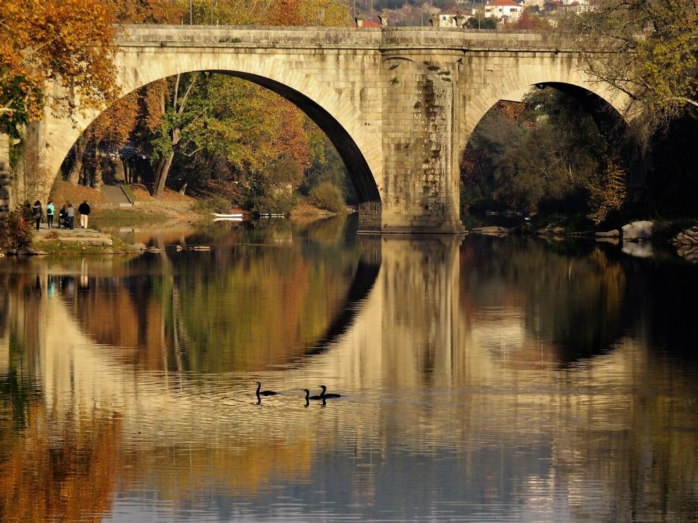 Bridge and river in Autumn