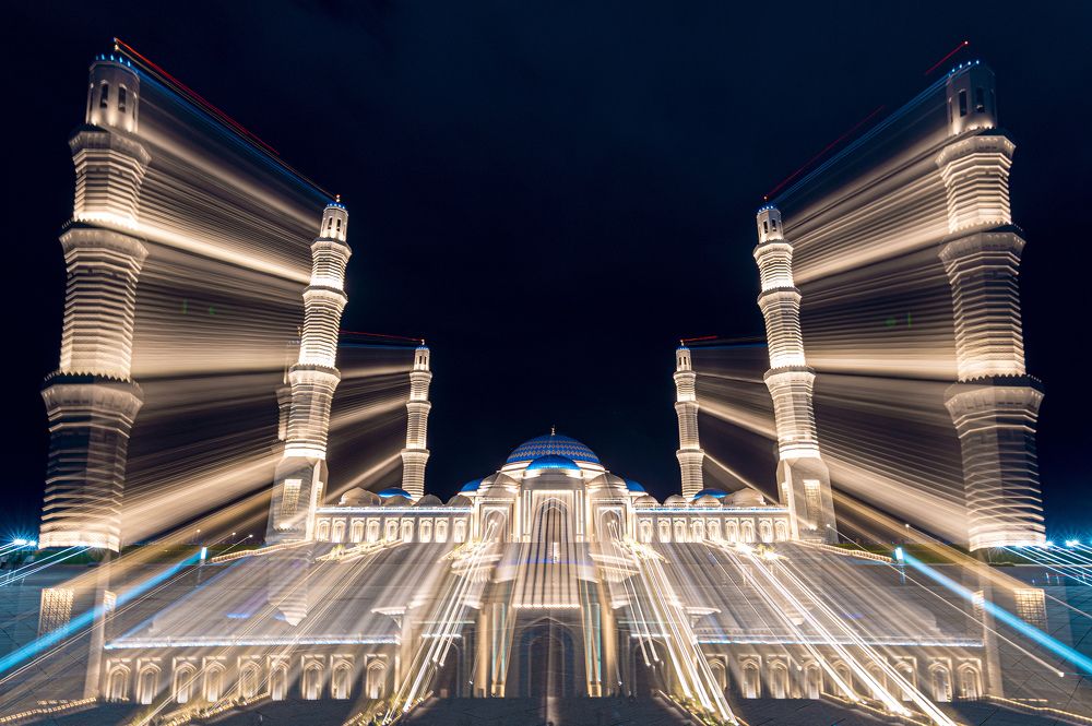 Новая мечеть в Астане на длинной выдержке 15-30мм