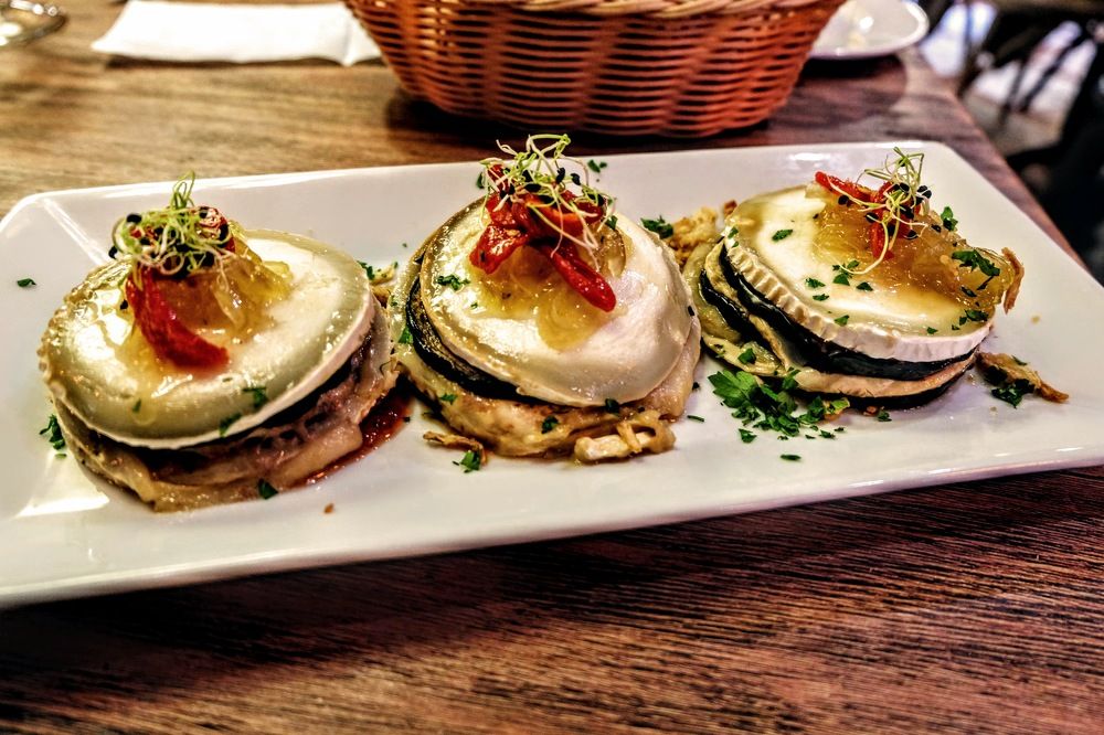 Millefeuille Aubergine and Goat's Cheese