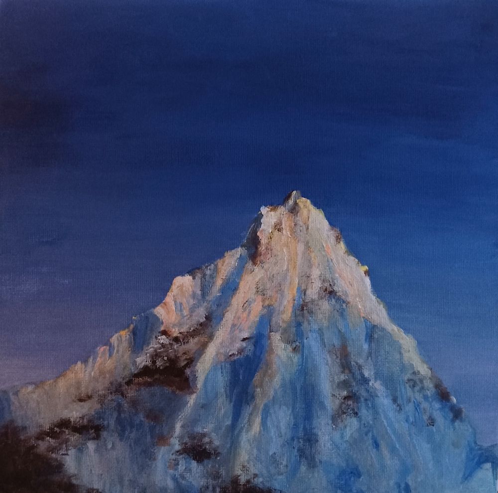 Джомолунгма на рассвете - живопись.
