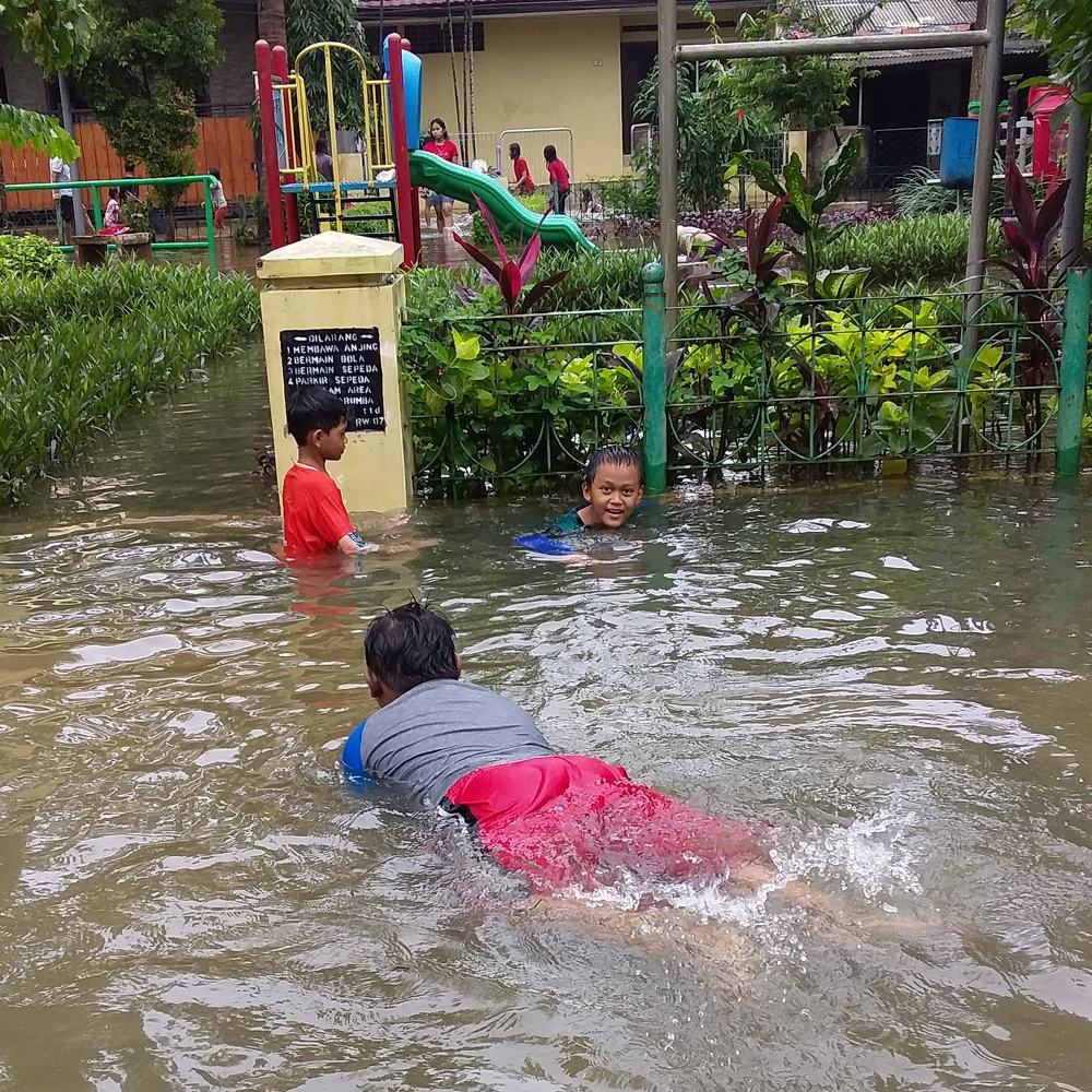 When the playground is flooded