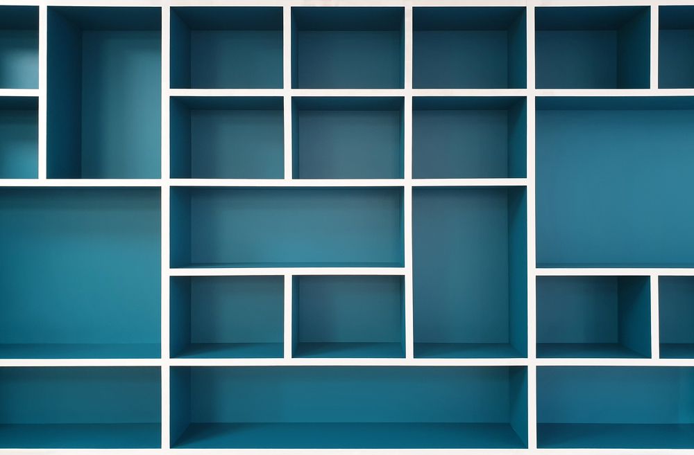 blue shelves