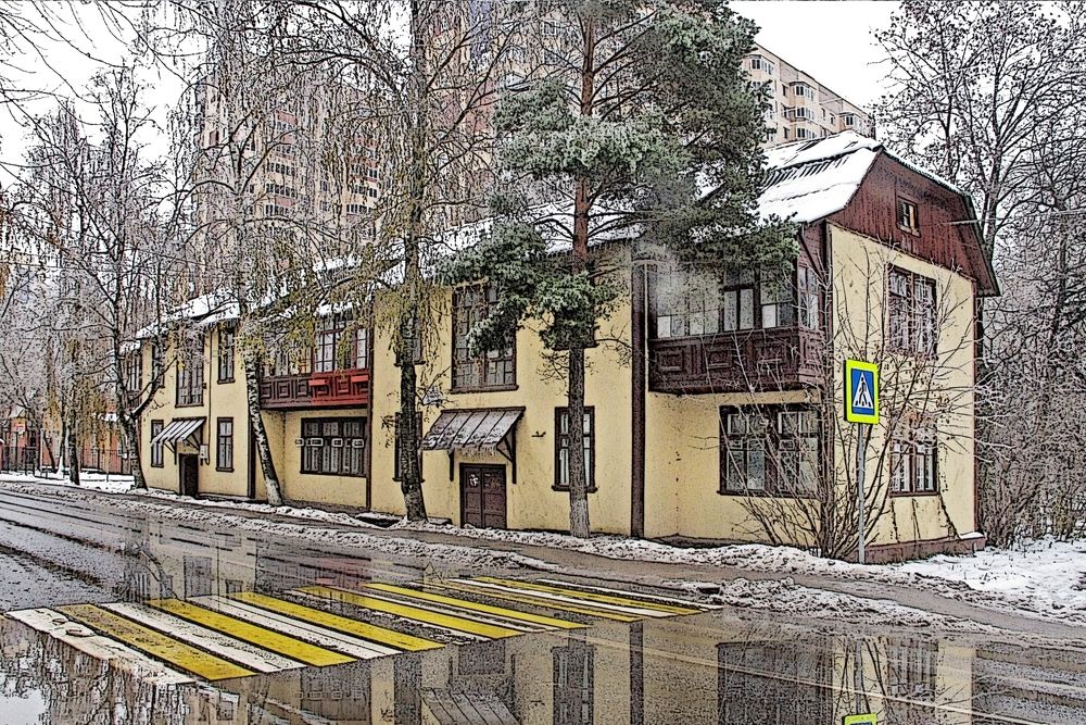 Первый снег в городе