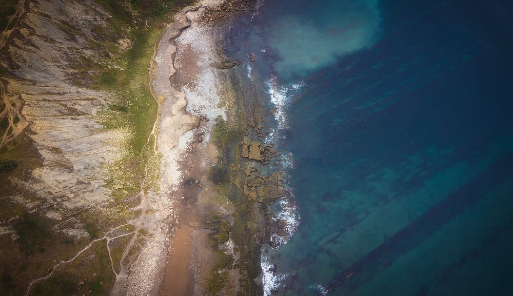 Flying over the Cantabrian coast