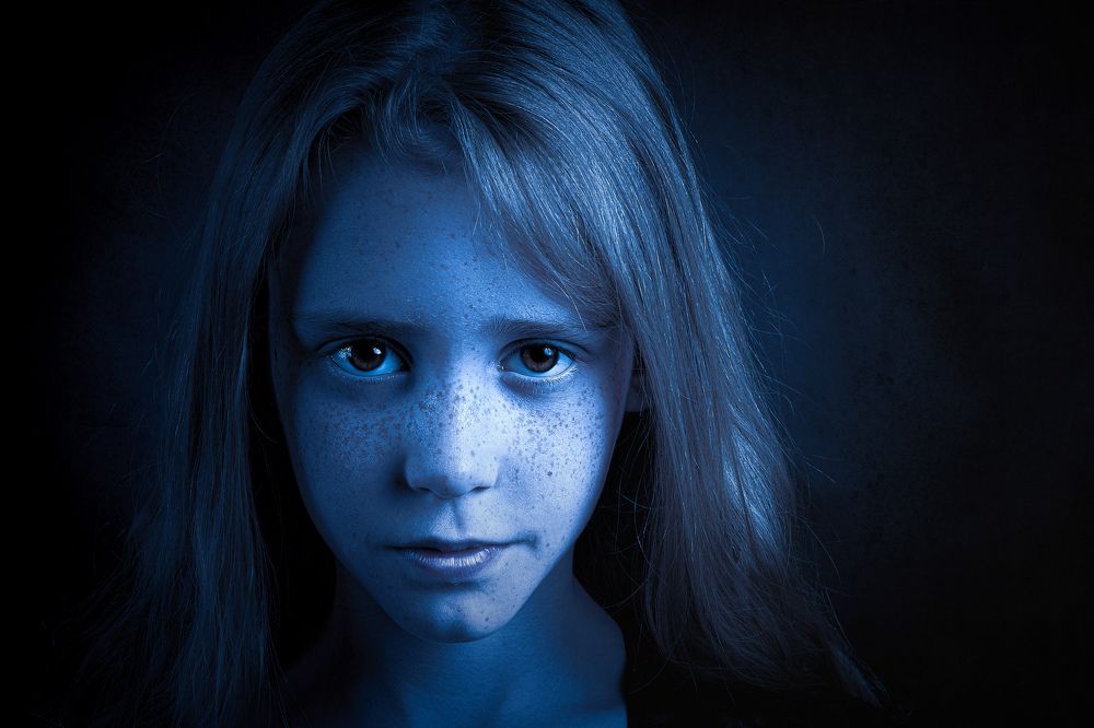 Emma in midnight blue