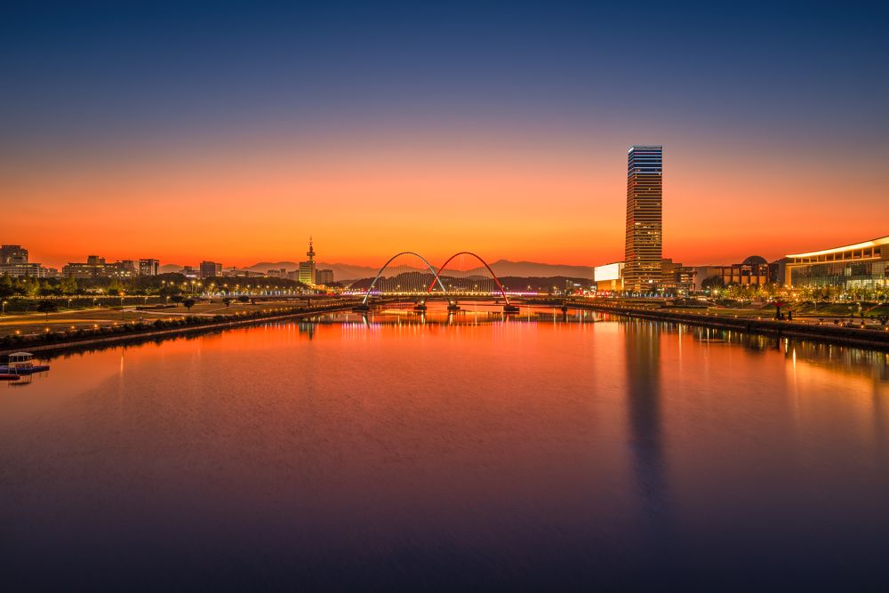Sunset Landscape of Daejeon Expo Science Park