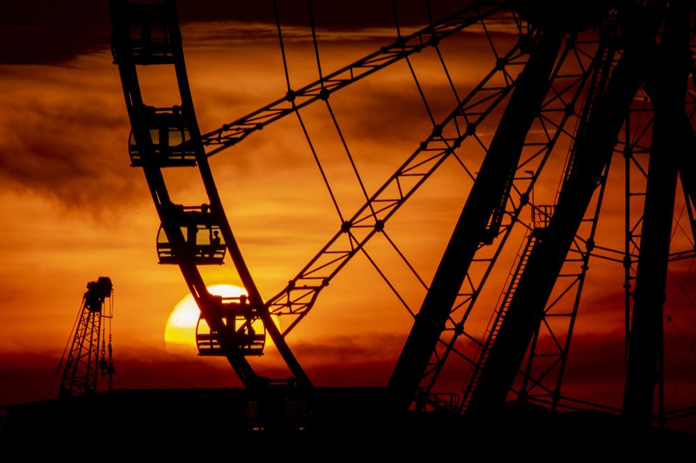 Ferris Wheel with Sunset