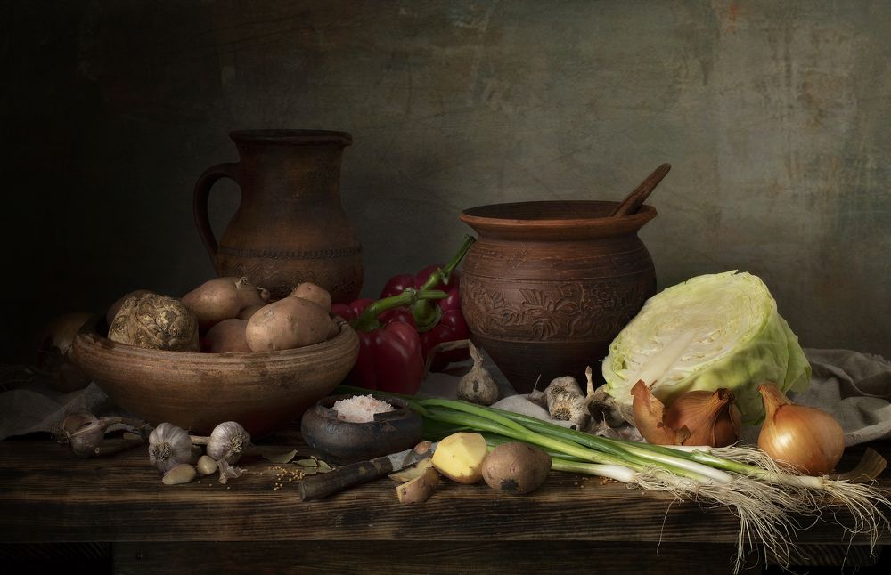Still life with vegetables