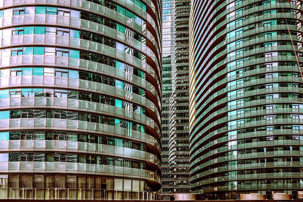 Modern apartment building in Toronto, Ontario.