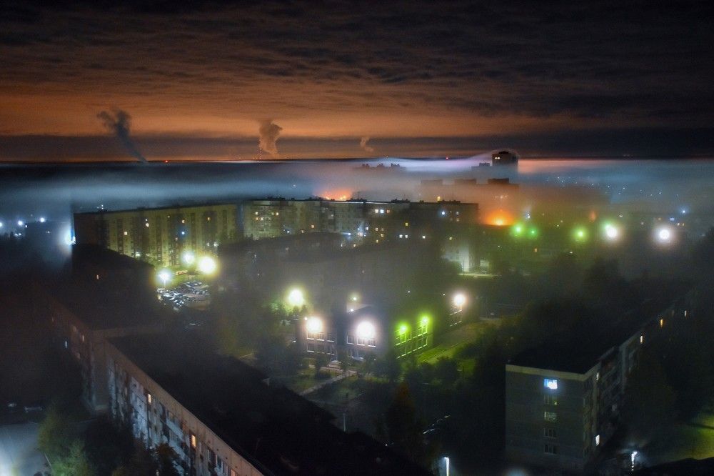 Туманная ночь.