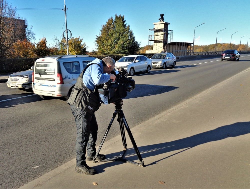 репортер за работой