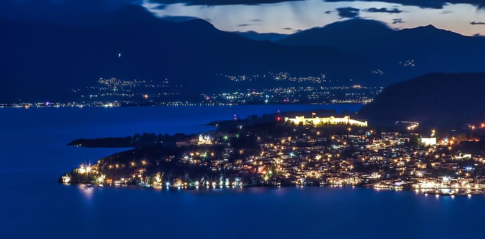 Ohrid at night, Old Part of the city, Macedonia