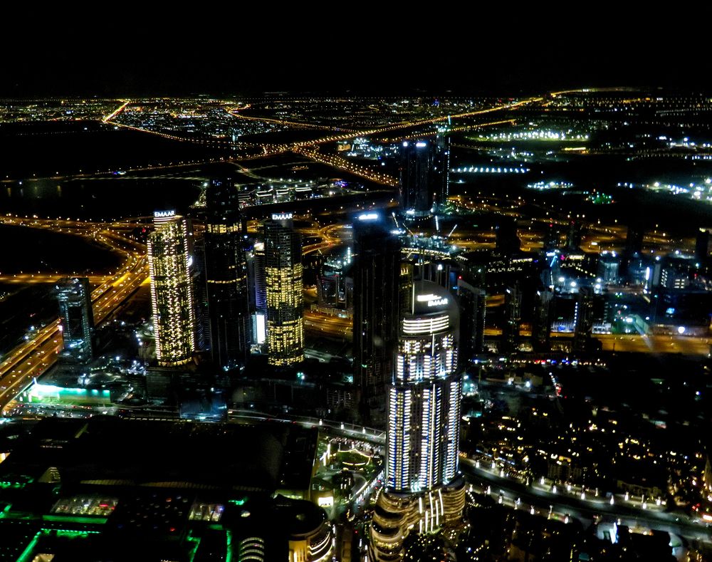Dubai at night from above