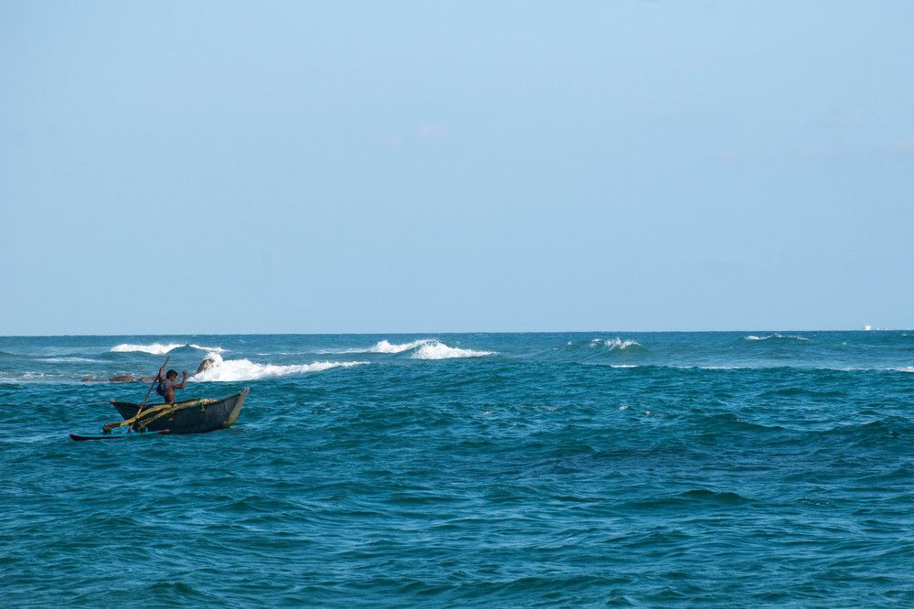 Sea is rough and there is me