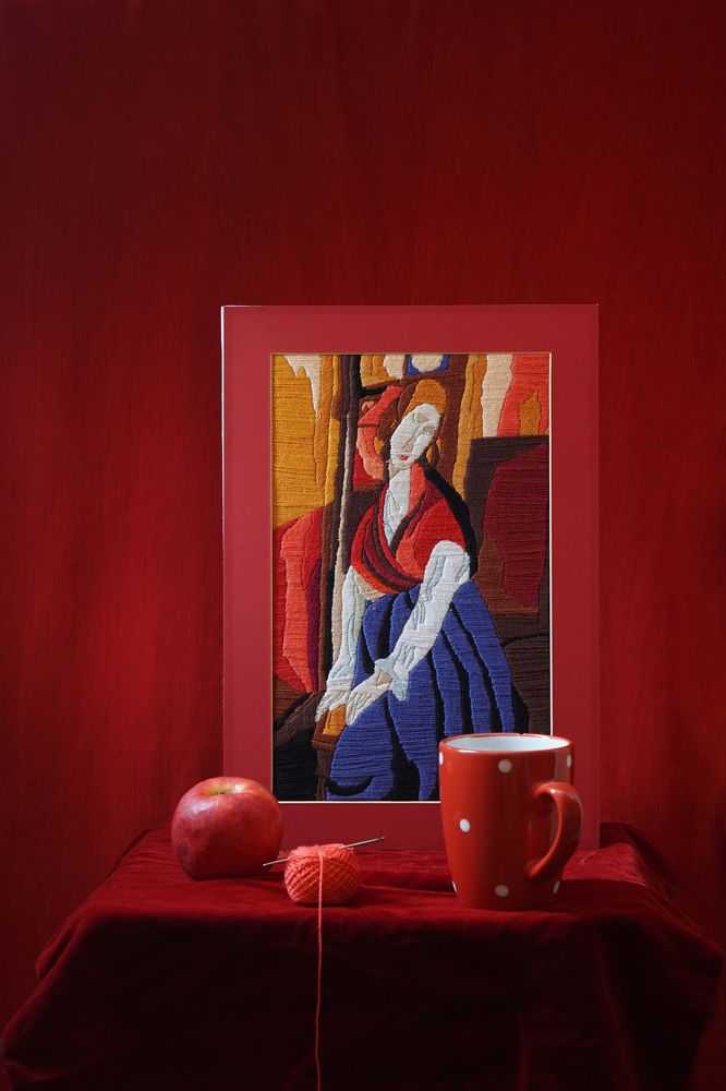 Модильяни. Женщина в красной шали.