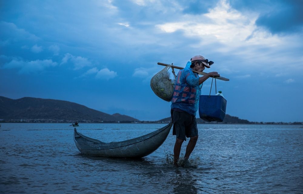 Returning after a night out at sea
