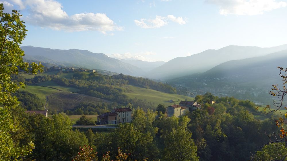 Panorama sulla valle del fiume Nure