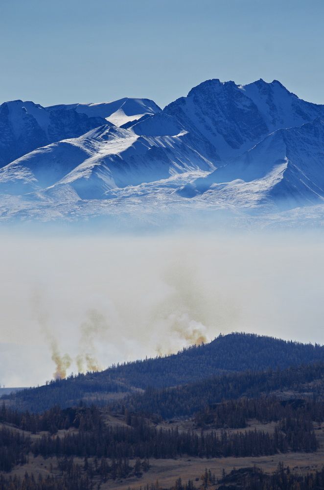 Таежный пожар в урочище Ештыкёль 15.10.2022 фото2
