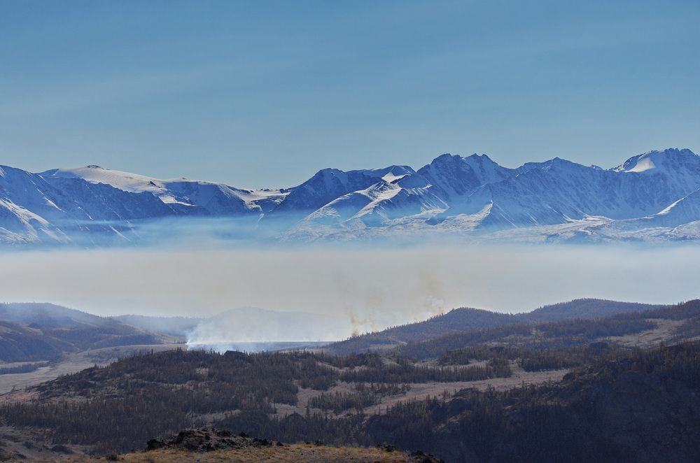 Таежный пожар в урочище Ештыкёль 15.10.2022 фото3
