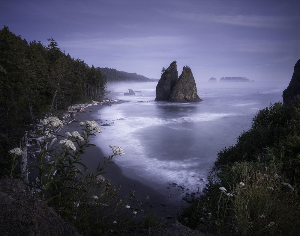 Blue hour over Rialto Beach