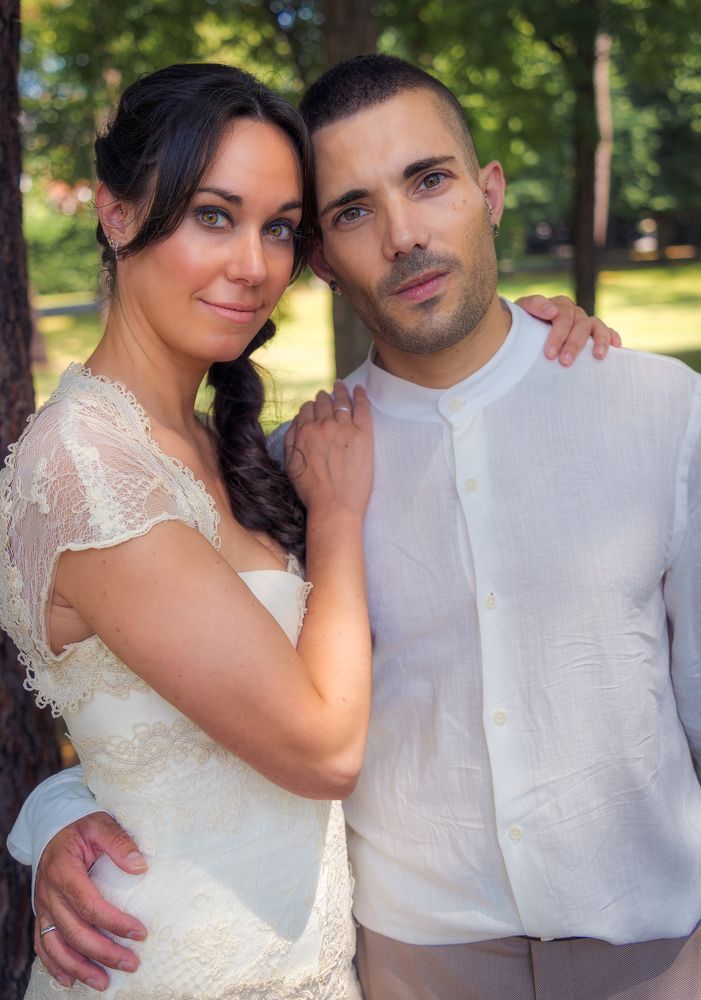 Portrait of the bride and groom