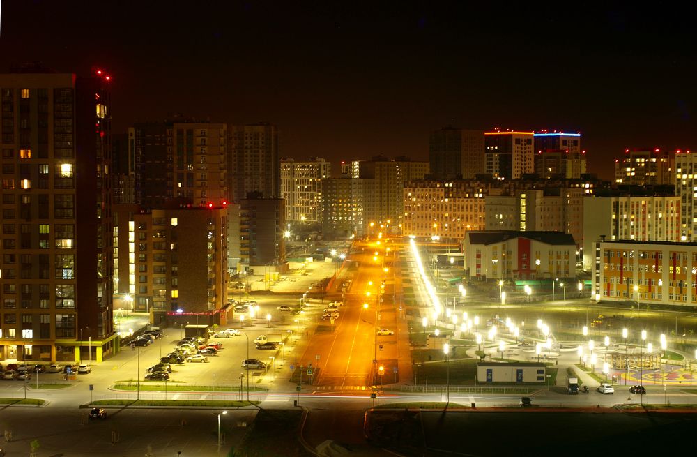 Night lights of Tyumen