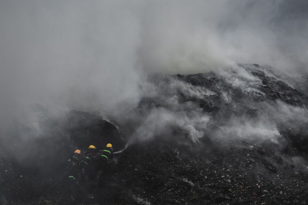 Afire Dumping Ground