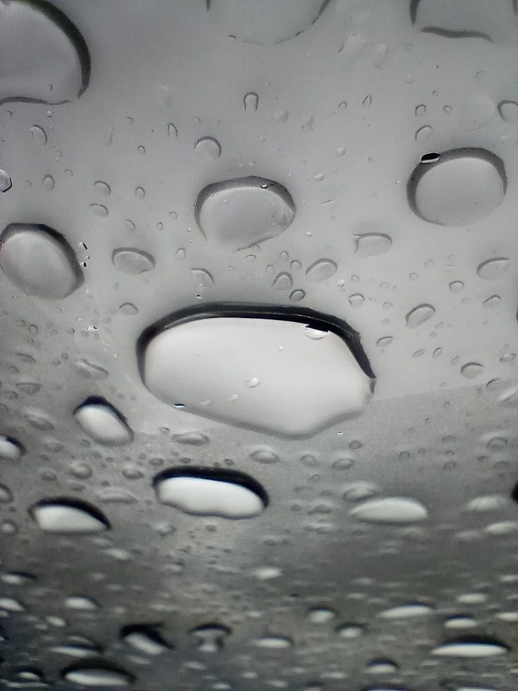 Accumulated waterdrops