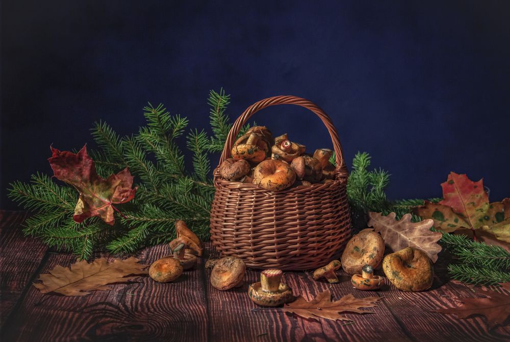 Корзинка с рыжиками.