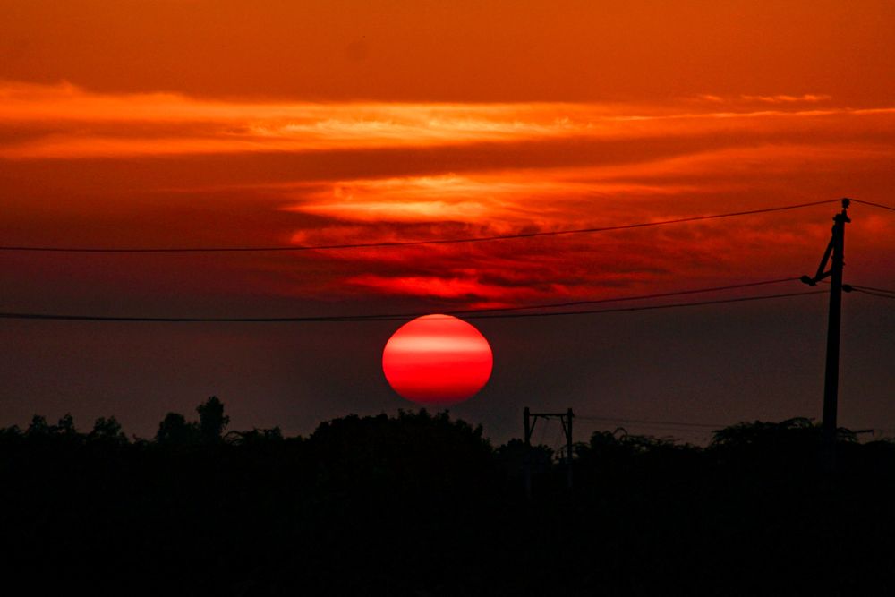 The orange Sun