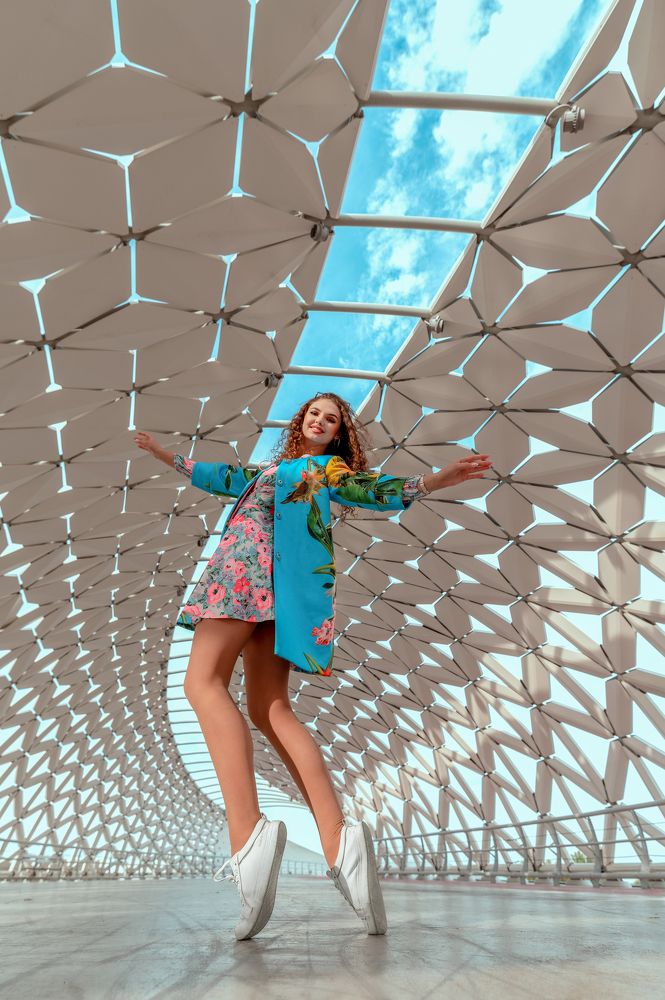 Настя на Атырауском мосту в Астане