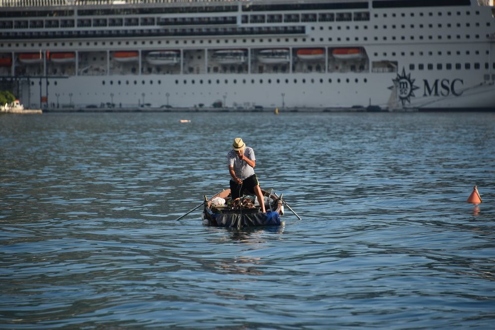 Montenegrin fisherman catches fish