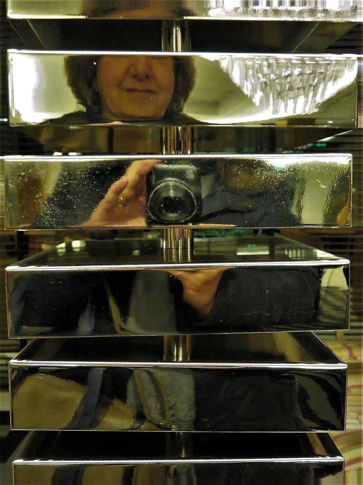 Selfie to a glass shelf