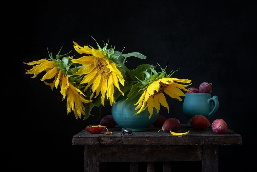 С подсолнухами