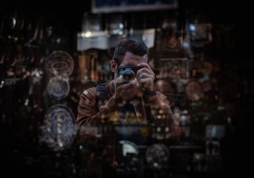 Street selfportrait reflection