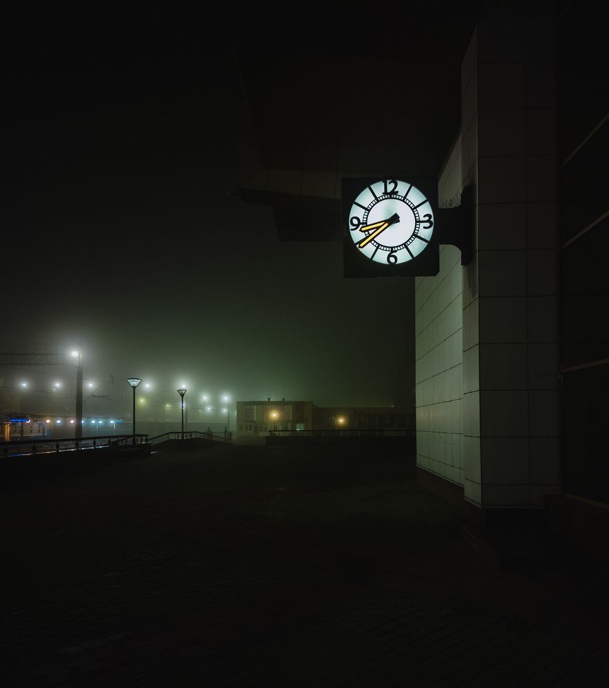 Station clock.