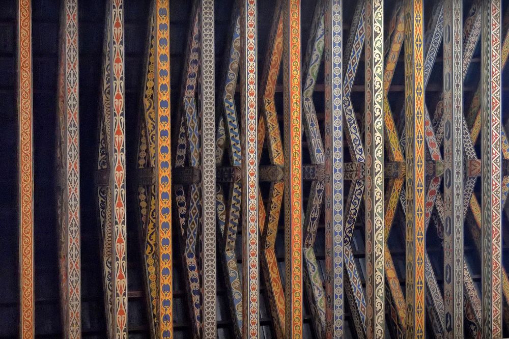 Colorful wood framework