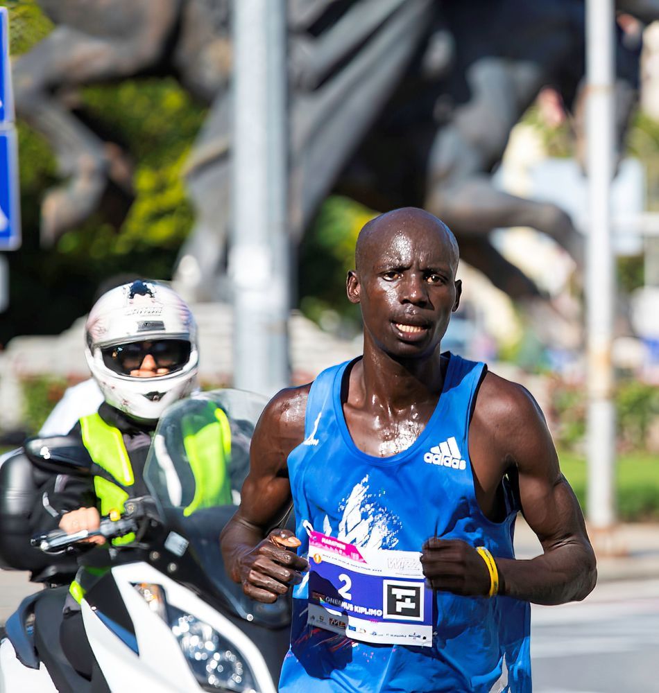 Marathon runner close up
