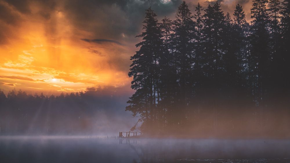 Осень. Озеро.