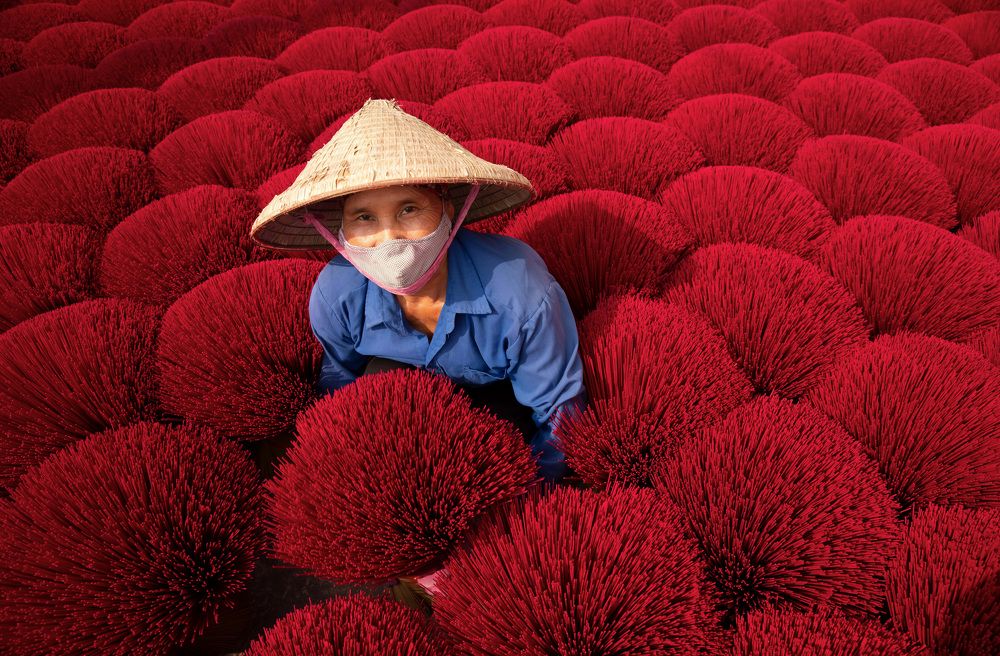 Burning incense sticks