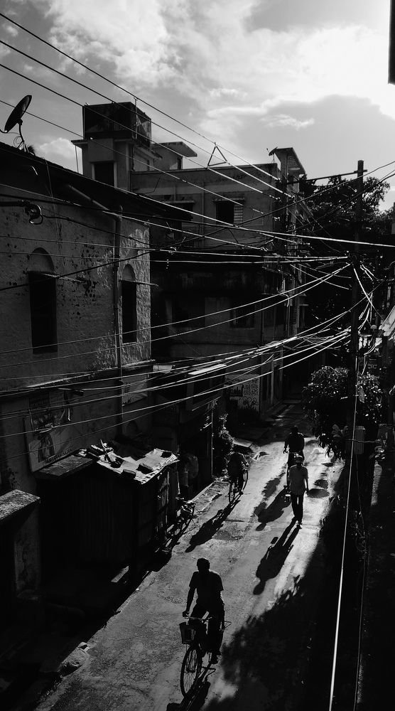 Play of light and shadow.